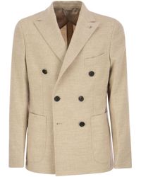 Peserico - Wool And Viscose Double-Breasted Blazer - Lyst