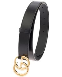 Gucci - Belt With Gg Metal Buckle, Leather Calf - Lyst
