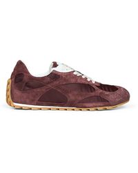 Bottega Veneta - Deep Mahogany Suede And Nylon Orbit Flash Sneakers - Lyst