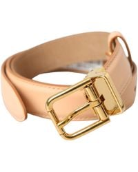 Dolce & Gabbana - Calfskin Leather Metal Buckle Belt - Lyst