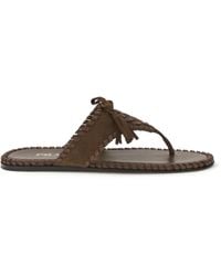 Prada - Thong Sandals With Tassels Calf Leather Bos Taurus - Lyst