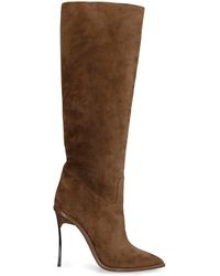 Casadei - Suede Knee High Boots - Lyst