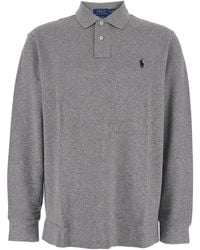 Polo Ralph Lauren - "Custom Slim Fit" Polo Shirt With Pony Embroidery On The Front And Long Sleeves - Lyst