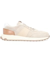 Tod's - Suede Sneakers With Leather Inserts Calf Trainers - Lyst