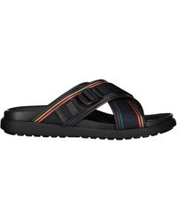 Paul Smith - Leather And Fabric Slides - Lyst