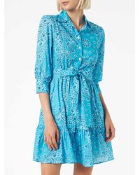 Mc2 Saint Barth - Bandanna Print Cotton Short Dress Daisy With Embroideries - Lyst