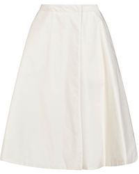 Moncler - Natural Nylon Flared Midi Wrap Skirt - Lyst