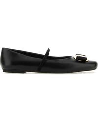 Ferragamo - Vara Leather Ballet Flats - Lyst