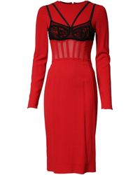 Dolce & Gabbana - Contrasting Bra Cady Midi Dress And 05+Pa+Vi - Lyst