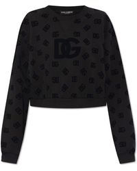 Dolce & Gabbana - Sweatshirt With Velvet Pattern, - Lyst