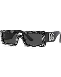 Dolce & Gabbana - Sunglasses Rectangle Full Rim, Frame And Dark Lens Dg4447B501-87 - Lyst