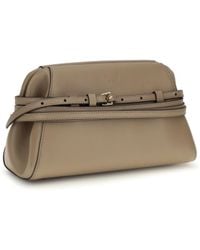 Moschino - Clutch Belt-Detail Hircus Goatskin Shoulder Bags - Lyst