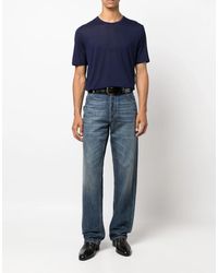 Saint Laurent - Embroidered Logo T-Shirt Clothing Polo & T-Shirts - Lyst