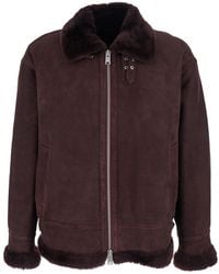 Arma - Sano Shearling Jacket With Belt Detail And Fur Trims - Lyst