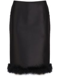 Sportmax - Midi Skirt With Feather Bottom - Lyst