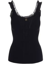 Elisabetta Franchi - Top Tricot Nero - Lyst