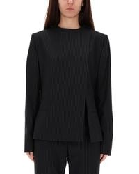 Courreges - Buckle Pinstripes Jacket Polyamide - Lyst
