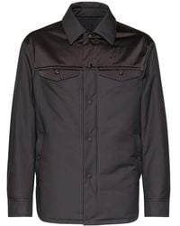 Ferragamo - Satin-Panel Shirt Jacket - Lyst