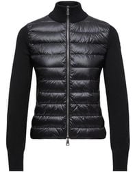 Moncler - Moncler Padded Wool Zip-Up Cardigan - Lyst