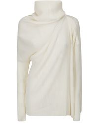 Marques'Almeida - Merino Wool Knitted Draped Jumper With Turtleneck - Lyst