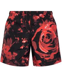 Alexander McQueen - All-Over Printed Swim Shorts - Lyst