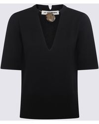 Jil Sander - Black Cotton Polo Sweater - Lyst