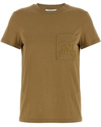Max Mara - Max Mara Monogram-Embroidered Cotton T-Shirt - Lyst
