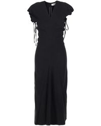 Tela - Long Dress With V-Neck And Side Draping - Lyst