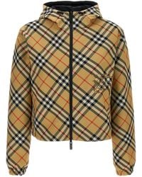 Burberry - Crop Check Reversible Jacket - Lyst