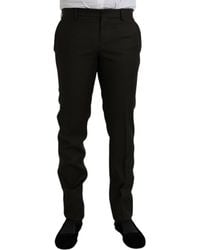 Dolce & Gabbana - Dark Wool Slim Fit Formal Pants - Lyst