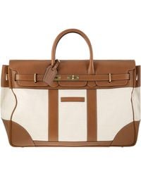 Brunello Cucinelli - Country Bag In Leather And Fabric - Lyst