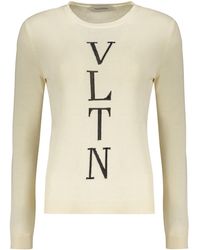Valentino - Off Cotton Sweater - Lyst