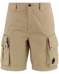 C.P. Company - Cotton Gabardine Shorts - Lyst