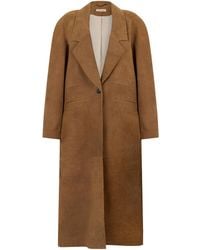 The Mannei - Long Leather Coat Cow Hide Jackets - Lyst