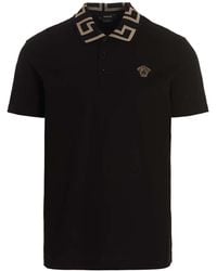 Versace - 'Greca' Polo Shirt - Lyst
