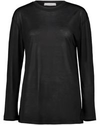 Lemaire - Long Sleeve Silk T-Shirt - Lyst