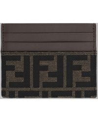 Fendi - Ff Jacquard Card Holder Polyester Wallets & Purses - Lyst