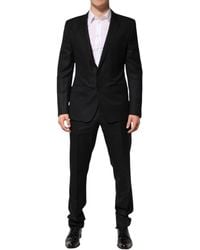 Dolce & Gabbana - Black Jacquard Single Breasted 2 Piece Suit - Lyst