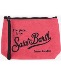 Mc2 Saint Barth - Fabric Clutch Bag With Logo - Lyst