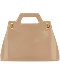 Ferragamo - Skin Leather Wanda M Handbag - Lyst