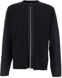 DIESEL - K-Matty Crewneck Ribbed Knit Sweatshirt With Front Zip Closure - Lyst