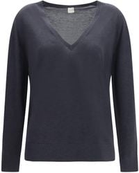 TOTEME - V-Neck Cashmere-Blend Sweater Lyocell - Lyst