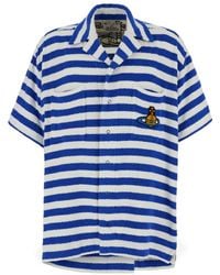 Vivienne Westwood - And Striped Bowling Shirt With Orb Embroidery - Lyst