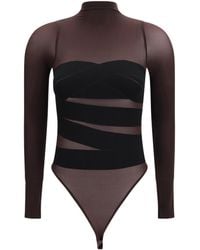 Wolford - Infinite Wrap String Bodysuit Darkwood - Lyst