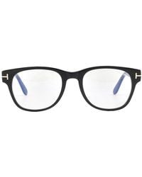 Tom Ford - Eyeglasses Square Full Rim, Shiny Frame And Clear Light Block Lens Ft5898-B001 - Lyst