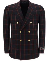 Gucci - Double-Breasted Check Blazer - Lyst