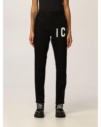 DSquared² Jeans In Denim With Icon Logo - Black