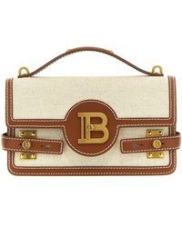 Balmain - 'B-Buzz 24' Leather And Fabric Bag - Lyst