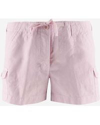 Aspesi - Cotton And Linen Short Pants - Lyst