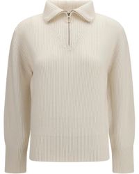 forte_forte - Wool And Cashmere Half Zip Sweater - Lyst